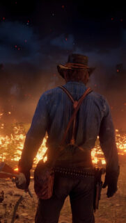 Arthur Morgan Burning Fields Mobile Wallpaper