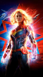 Brie Larson as Captain Marvel Superhero Art Mobile Wallpaper