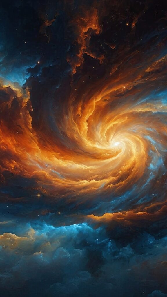 Celestial Nebula Spiral Energy and Cosmic Manifestation Aesthetic Wallpaper