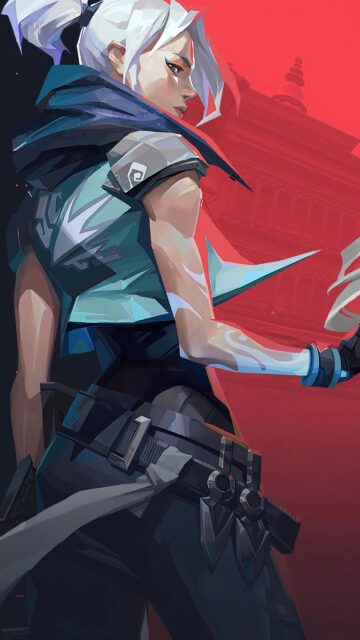 Valorant Jett Minimalist Anime Style Mobile Wallpaper