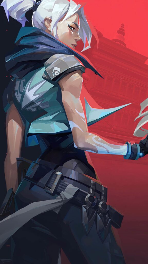 Valorant Jett Minimalist Anime Style Mobile Wallpaper