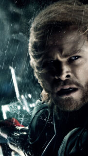 Dramatic Storm God Chris Hemsworth Mobile Wallpaper