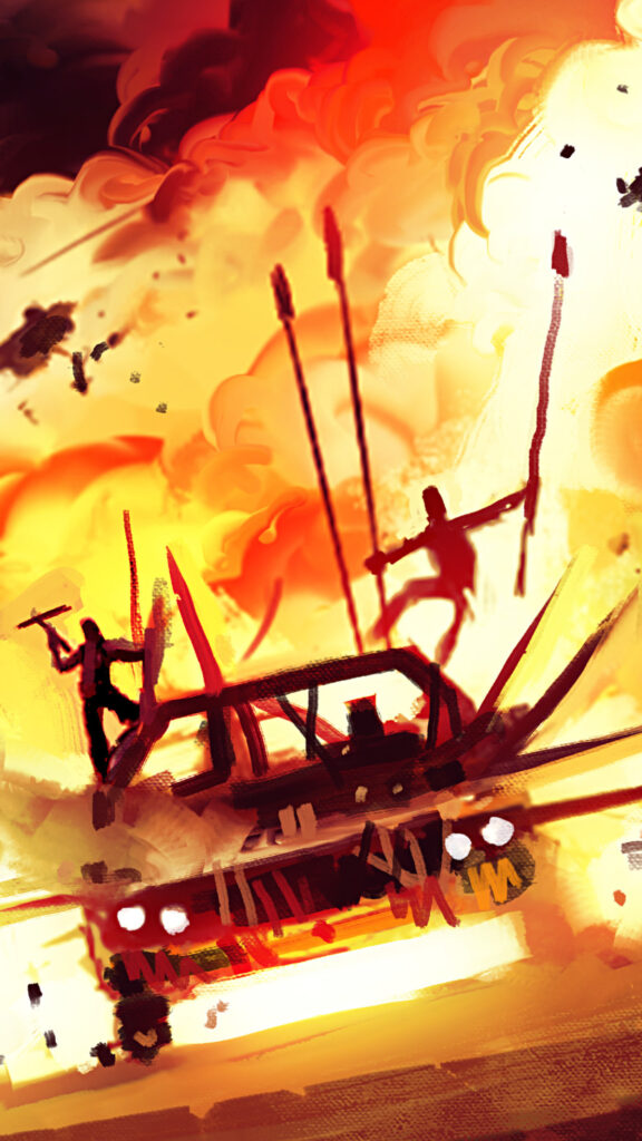 Action-Packed Desert Vehicle Battle Mobile Wallpaper