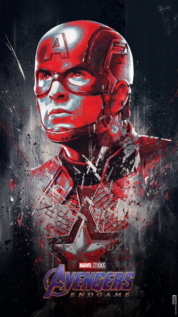 Captain America Grungy Red and Blue Marvel Mobile Wallpaper