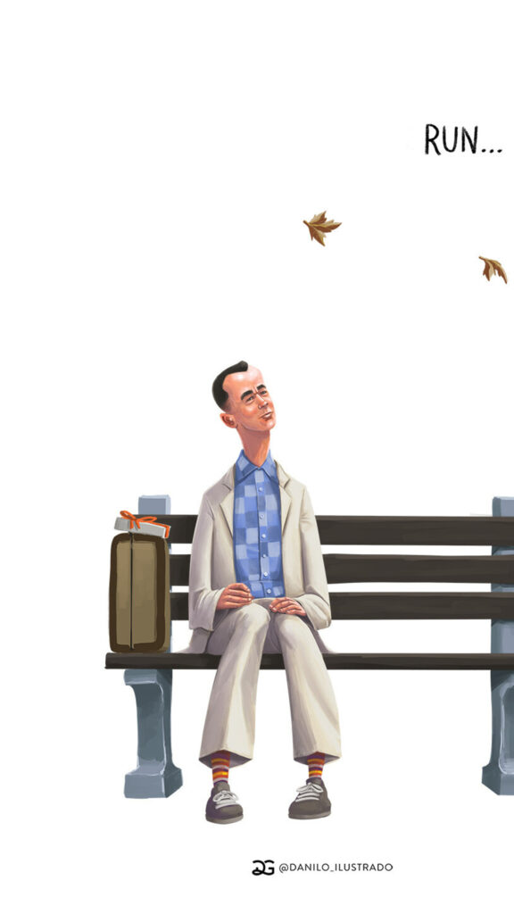 Forrest Gump Minimalist Illustration Mobile Wallpaper