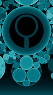 Abstract Teal Bubbles Pattern Mobile Wallpaper