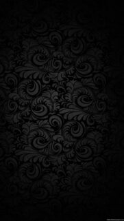 Elegant Black Damask Pattern Mobile Wallpaper