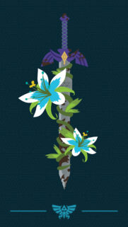 Master Sword and Silent Princess Flowers Mobile Wallpaper