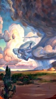 Surreal Cloud Goddess Fantasy Landscape Mobile Wallpaper