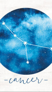 Cancer Constellation Zodiac Sign Celestial Blue Watercolor Wallpaper