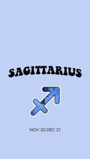 Sagittarius Aesthetic Zodiac Sign with Blue Gemstone Texture Wallpaper