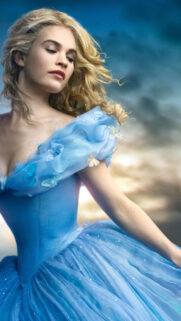 Fantasy Princess in Blue Gown Mobile Wallpaper