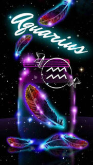 Aquarius Zodiac Sign Cosmic Energy and Air Element Astrology Wallpaper