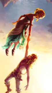The Legend of Zelda Duo Hand Reach Mobile Wallpaper