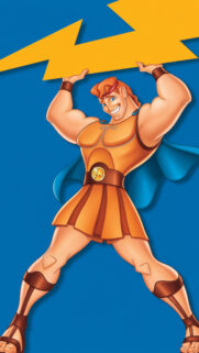 Disney Hercules Heroic Pose Golden Lightning Bolt Mobile Wallpaper