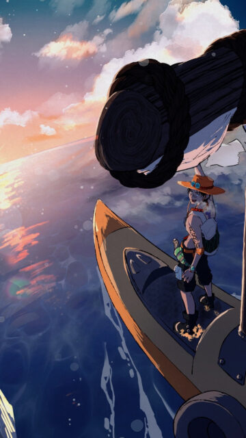 Portgas D Ace Sunset Voyage Mobile Wallpaper