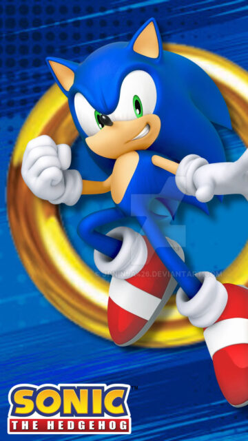 Dynamic Sonic the Hedgehog Jump Action Mobile Wallpaper
