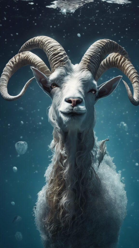 Mystical Capricorn Goat Zodiac Energy Phone Wallpaper