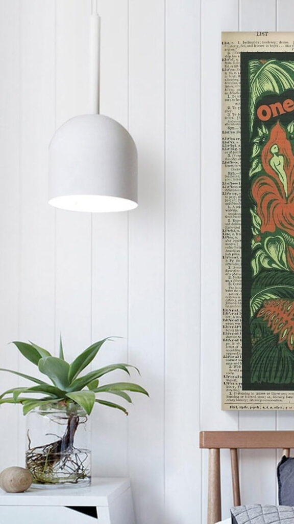 Interior Plant and Abstract Art Mobile Wallpaper