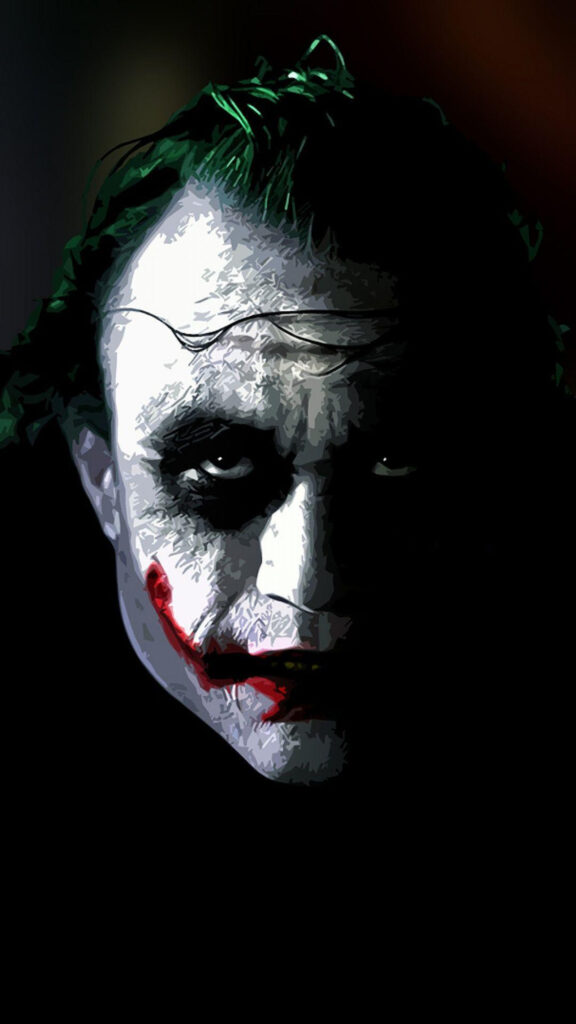 Heath Ledger Joker Portrait High Definition Mobile Wallpaper