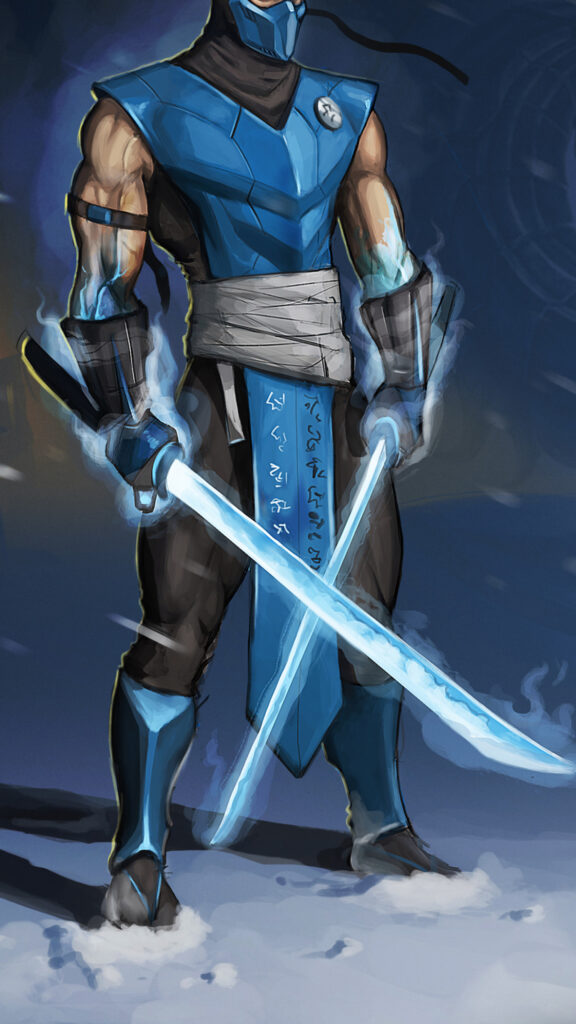 Sub-Zero Mortal Kombat Warrior Fan Art Mobile Wallpaper
