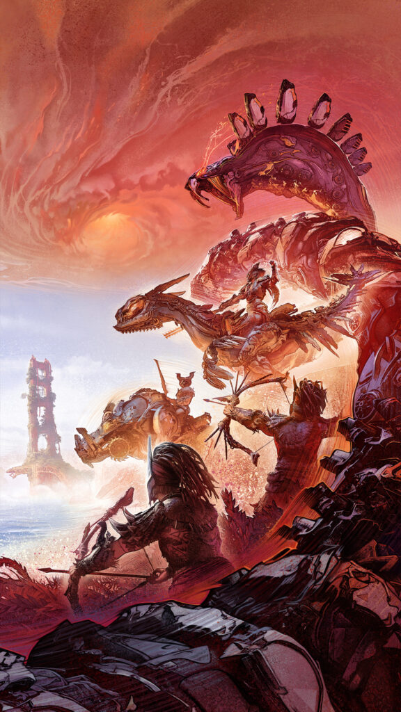 Horizon Forbidden West Action Art Mobile Wallpaper