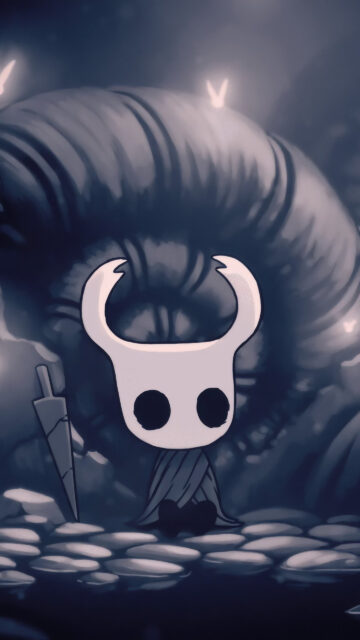 Hollow Knight Shadowy Figure Art Mobile Wallpaper