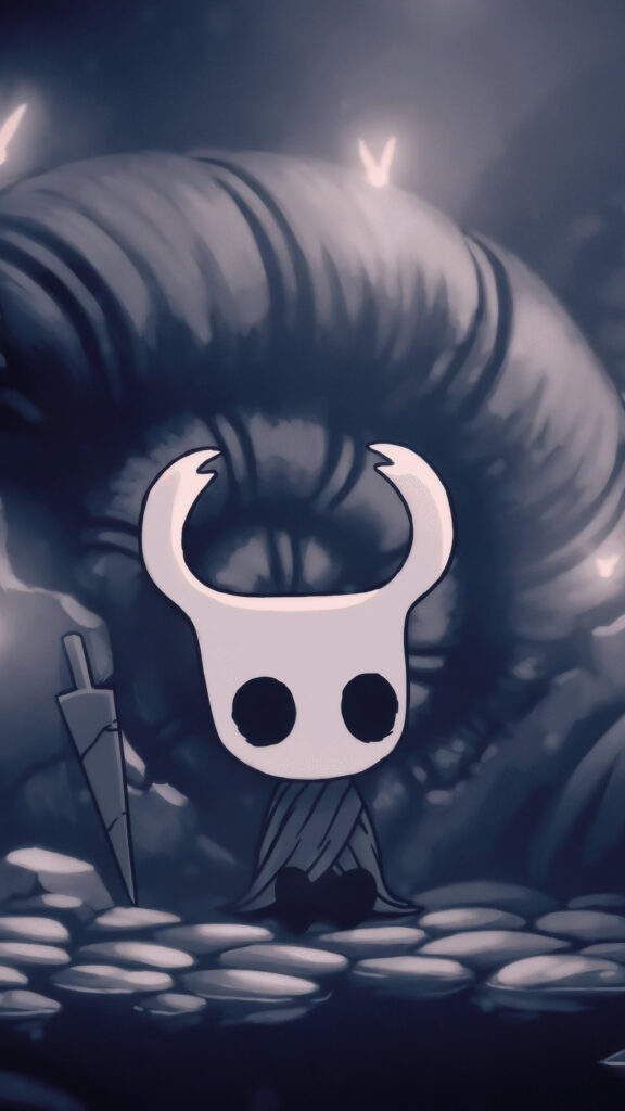 Hollow Knight Shadowy Figure Art Mobile Wallpaper
