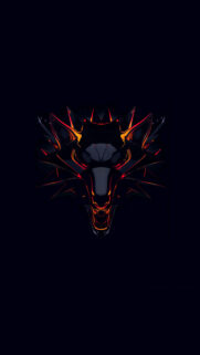 Neon Witcher Wolf Medallion Mobile Wallpaper