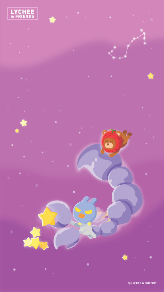 Mystical Scorpio Zodiac Constellation and Character Art Wallpaper