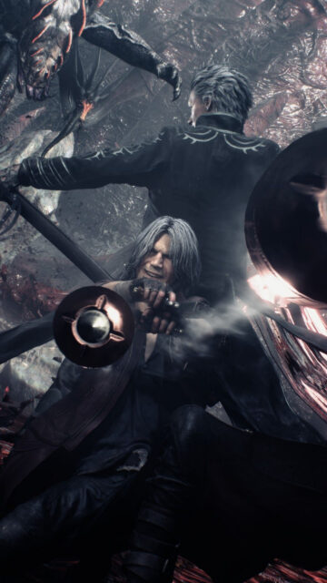 Dante and Vergil Devil May Cry 5 Action Mobile Wallpaper