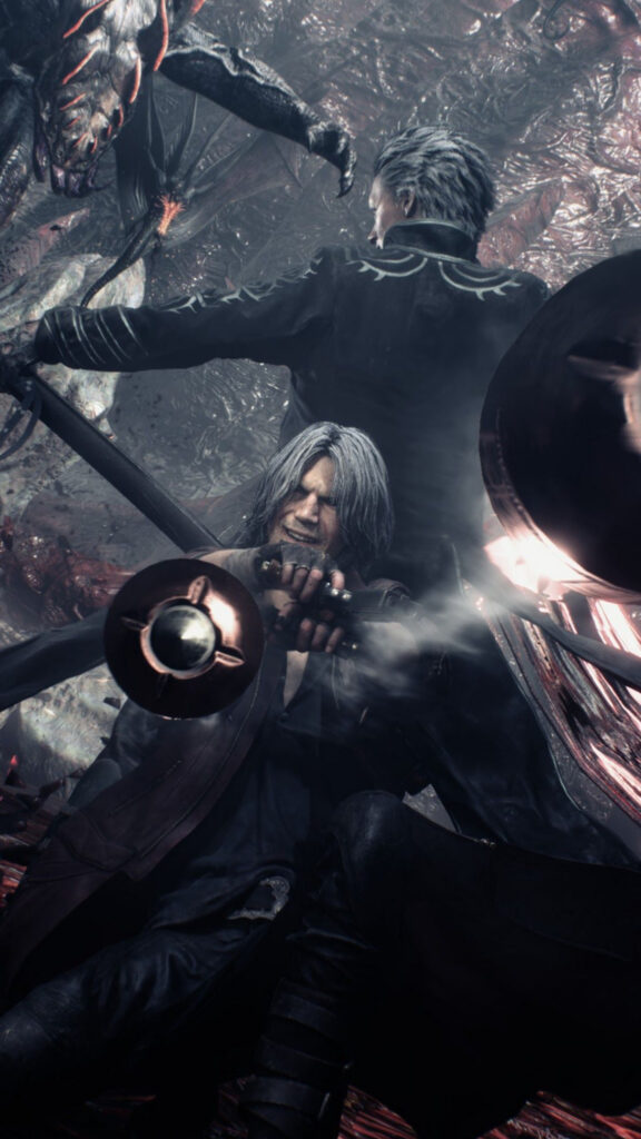 Dante and Vergil Devil May Cry 5 Action Mobile Wallpaper