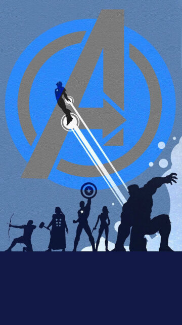 Minimalist Marvel Avengers Silhouette Mobile Wallpaper