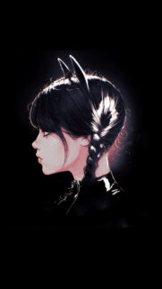 Wednesday Addams Minimalist Side Profile Mobile Wallpaper