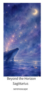 Sagittarius Celestial Whale and Moon Art Aesthetic Zodiac Wallpaper