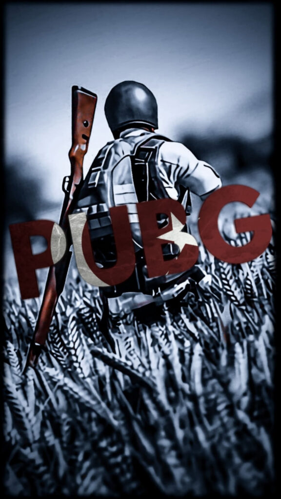 Soldier with Rifle in Grassy Field Mobile Wallpaper