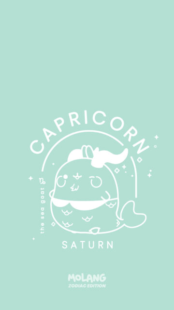 Cute Capricorn Zodiac Sign with Saturn Ruling Planet Aesthetic Wallpaper