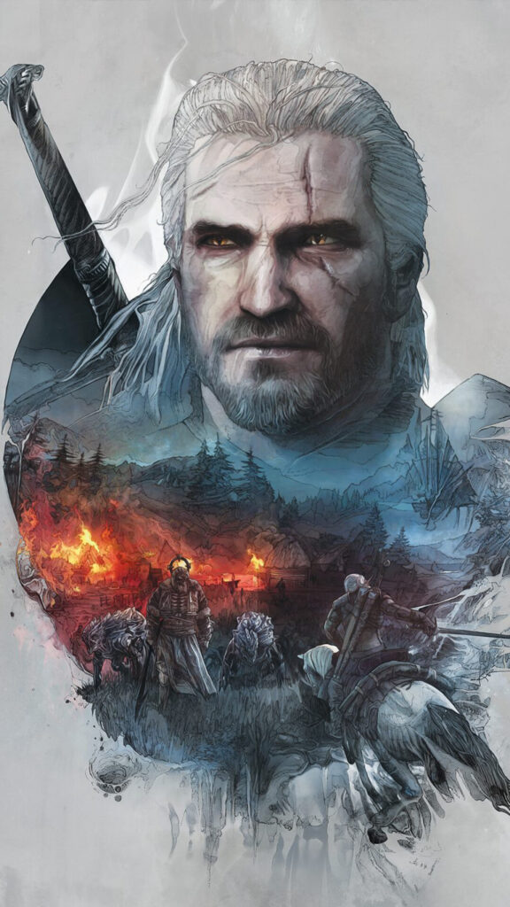 Geralt of Rivia Fantasy Adventure Mobile Wallpaper