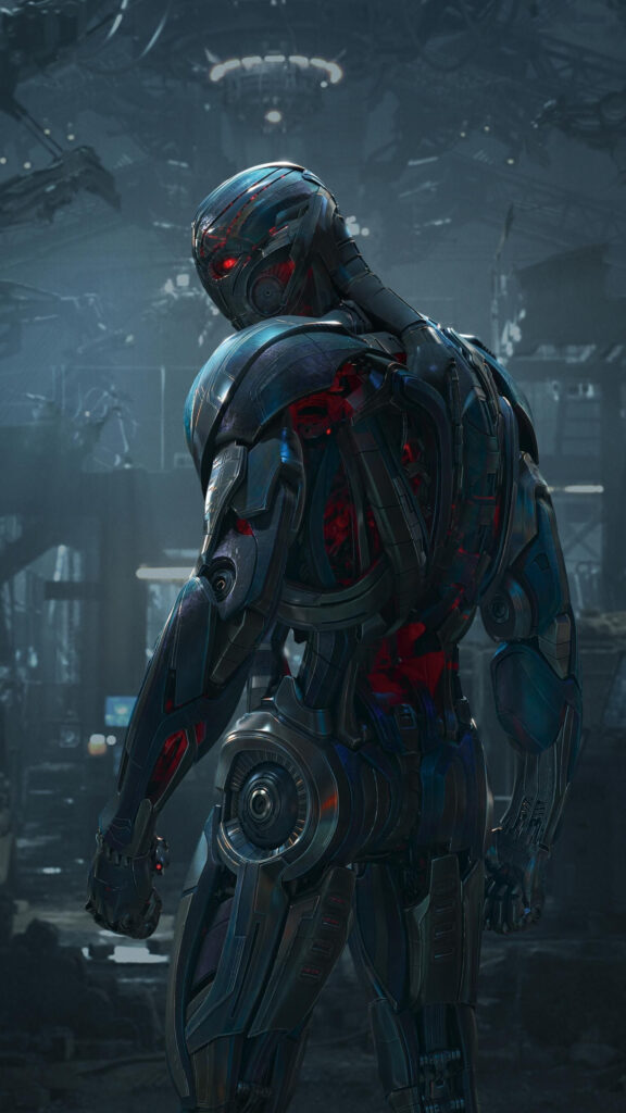 Futuristic Cybernetic Android Warrior Dark Sci-Fi Mobile Wallpaper