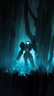 Samus Aran Dark Forest Silhouette Mobile Wallpaper