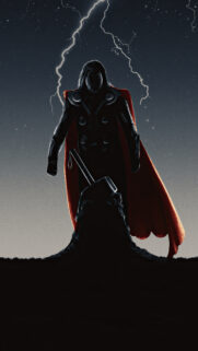 Thor Silhouette Lightning God Mobile Wallpaper