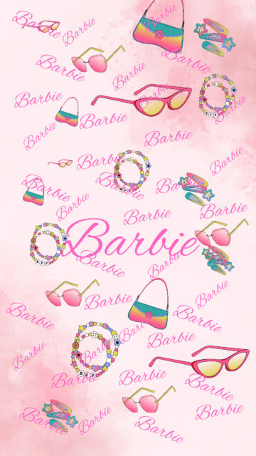 Pink Aesthetic Barbie Accessories Collage Mobile Wallpaper