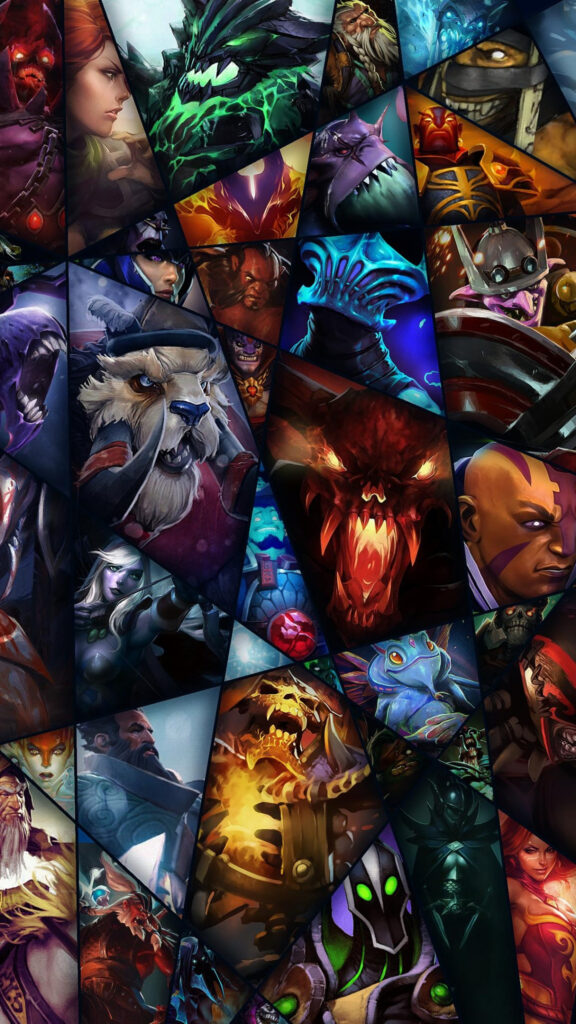 Dota 2 Character Collage Mobile Wallpaper, Phone Wallpaper or 4K Wallpaper