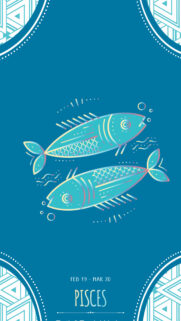 Ethereal Pisces Zodiac Sign Symbol and Astrology Phone Wallpaper