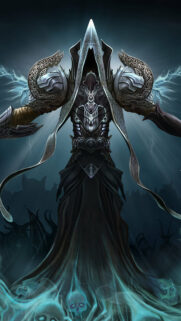Dark Fantasy Reaper Hooded Figure Mobile Wallpaper