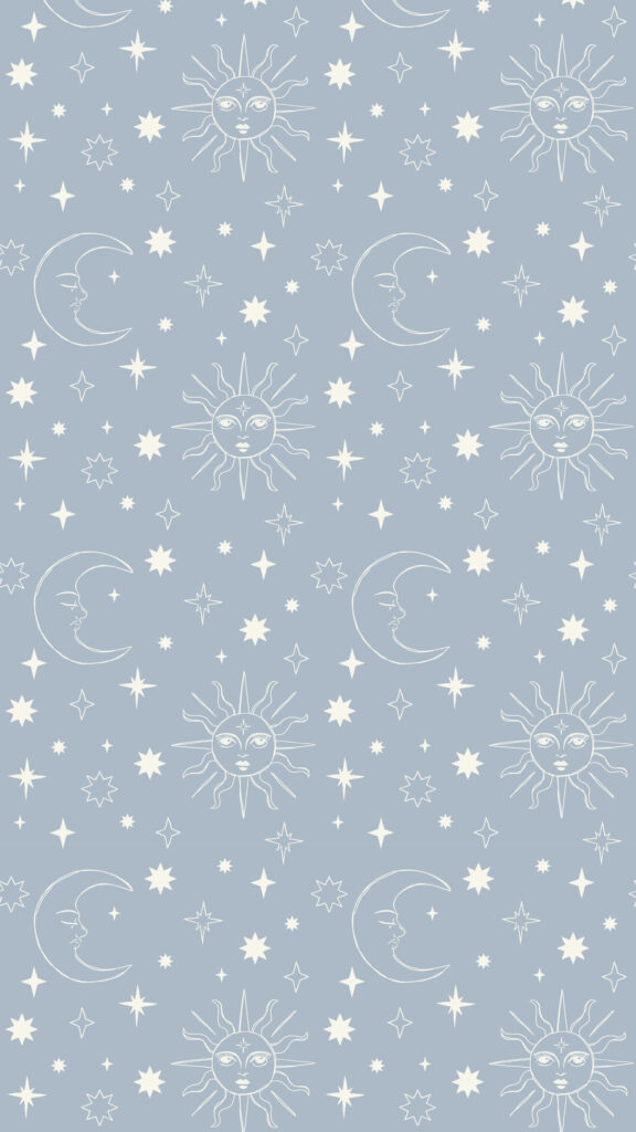 Celestial Sun and Moon Phases Spiritual Aesthetic Minimalist Wallpaper