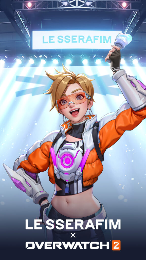 Tracer LE SSERAFIM Overwatch 2 Mobile Wallpaper