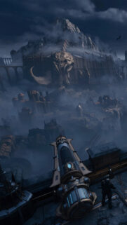 Gothic Fortress and Heavy Artillery Mobile Wallpaper