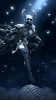 Dark Fantasy Bone Knight Abstract Mobile Wallpaper