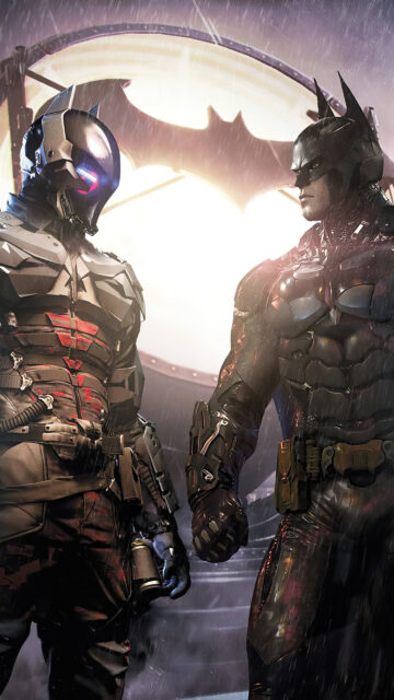 Batman and Arkham Knight Confrontation Mobile Wallpaper